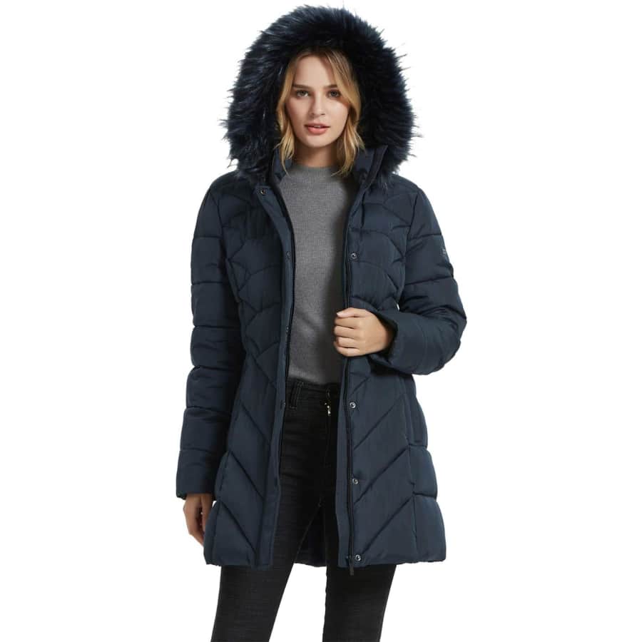 Binacl Women's Down Alternative Winter Coat w/ Fur Hood: From $42 Binacl Women's Down Alternative Winter Coat w/ Fur Hood: From $42