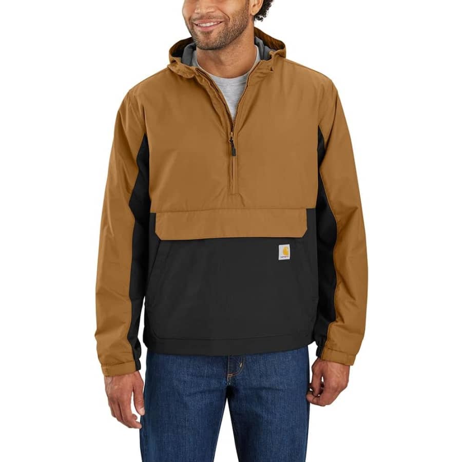 Carhartt Men's Rain Defender Loose Fit Lightweight Packable Anorak: $48 Carhartt Men's Rain Defender Loose Fit Lightweight Packable Anorak: $48