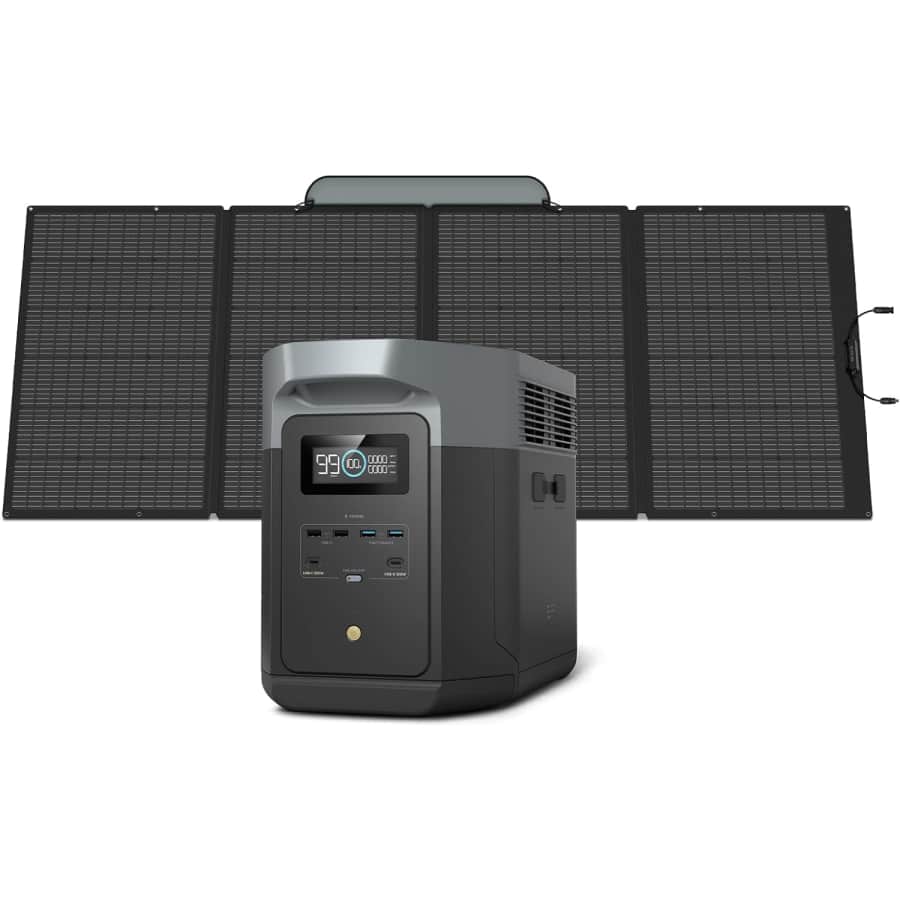 EcoFlow Delta 2 Max 2,400W Portable Power Station + 400W Portable Solar Panel: $1,299 EcoFlow Delta 2 Max 2,400W Portable Power Station + 400W Portable Solar Panel: $1,299