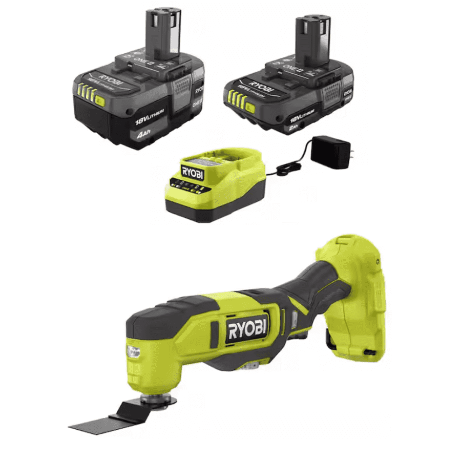 Ryobi 18V ONE+2 Battery + Charger Kit: $99 w/ FREE tool worth up to $79