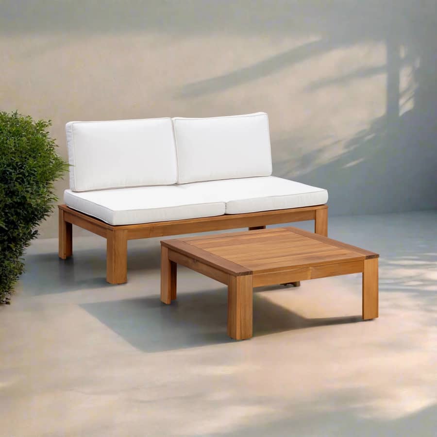 Teamson Home Acacia Modular Outdoor Sofa Set with Convertible Chaise Lounge: $459.88