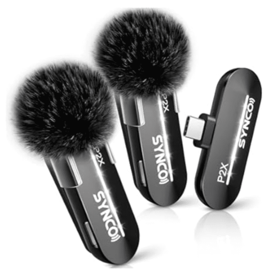 Synco USB-C Wireless Lavalier Microphone 3-Pack: $8