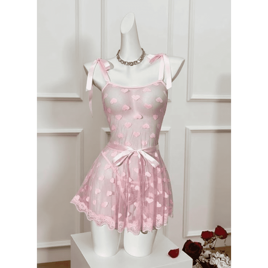 Avidlove Women's Heart Bow Tie Babydoll Lingerie: $4.99