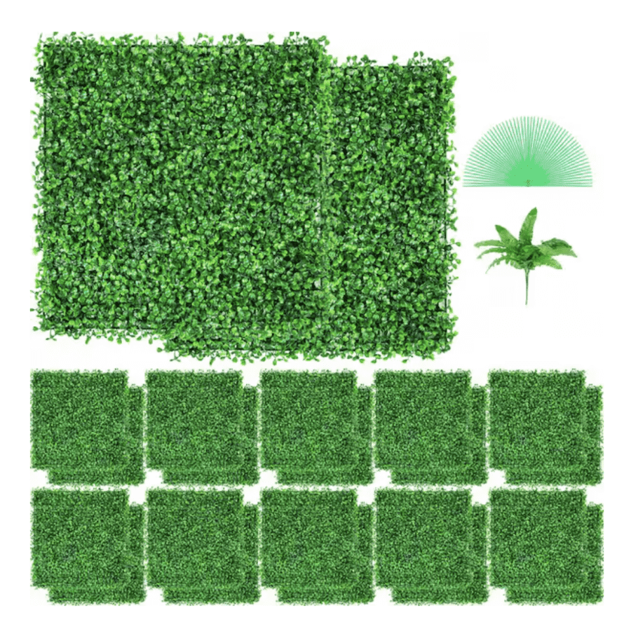 Vevor 10" x 10" Artificial Boxwood Panels 24-Pack: $37.96