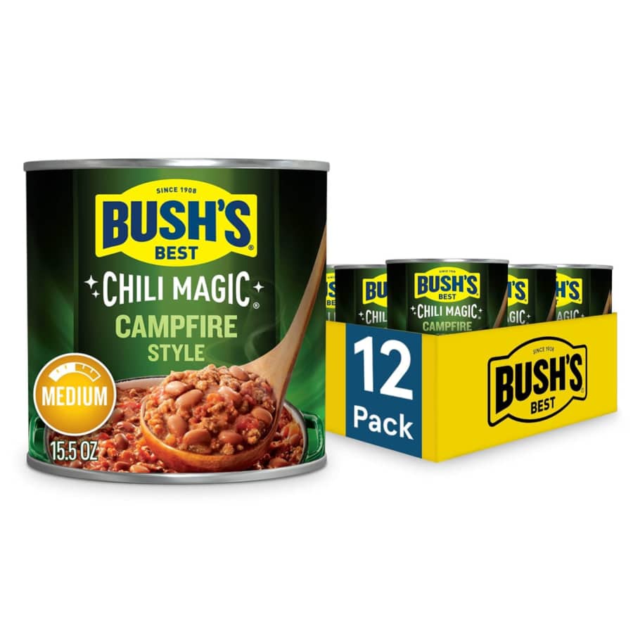 Bush's Best Canned Texas Recipe Chili Magic Chili Beans 12-Pack: $11.40 via Sub & Save