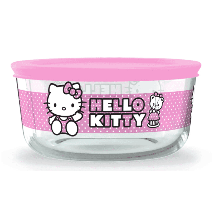 Pyrex Hello Kitty 4-Cup Round Glass Storage Container with Lid: $8.97