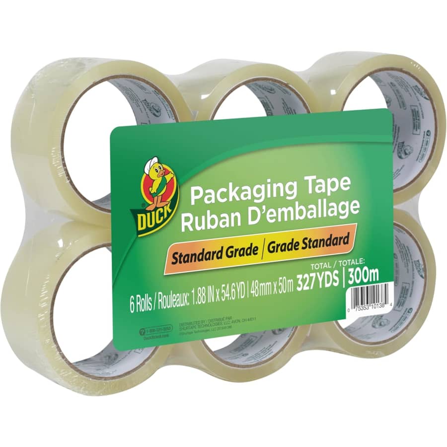 Duck Brand Standard Packaging Tape Refills 6 Roll Pack: $13