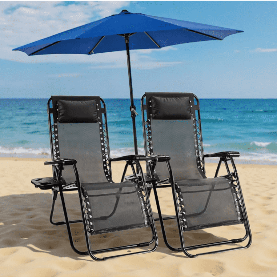 JHK Zero Gravity Recliner Chair w/ Cup Holder Tray 2-Pack: $33