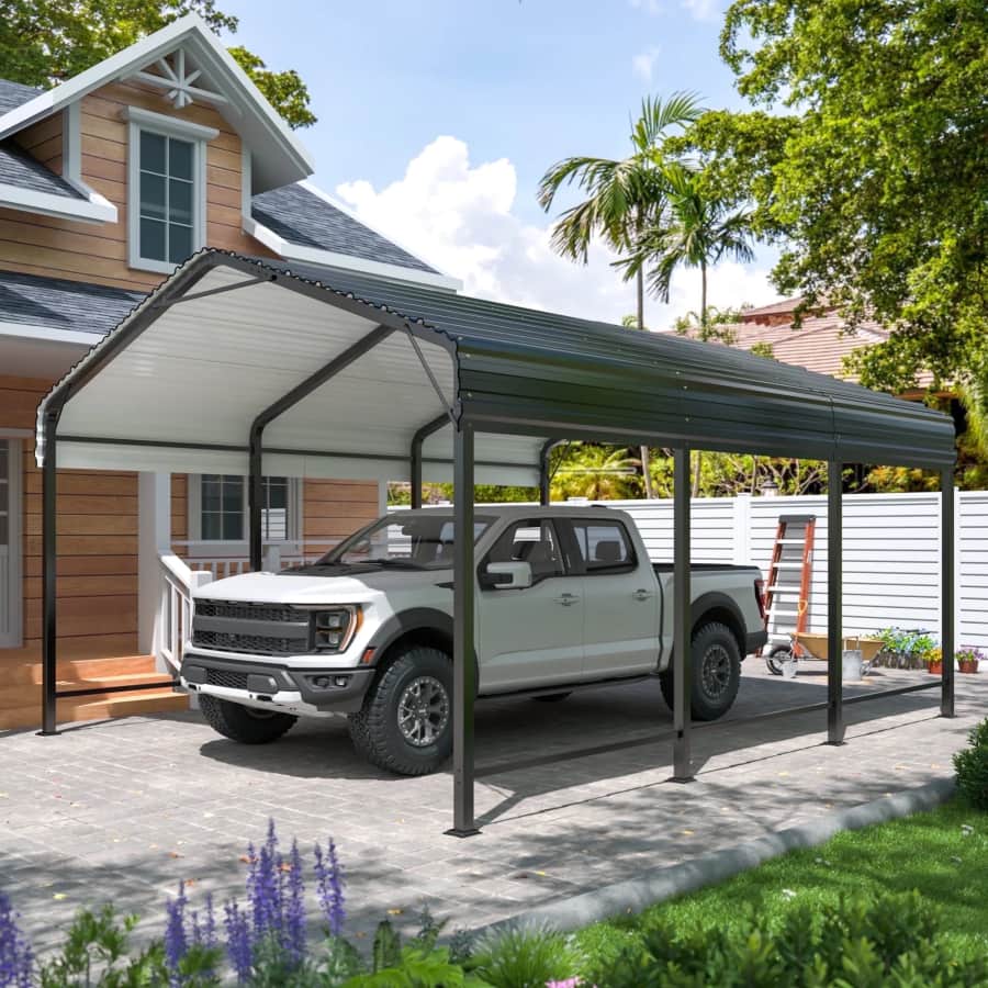 10x15-Foot Permanent Carport: $439 10x15-Foot Permanent Carport: $439