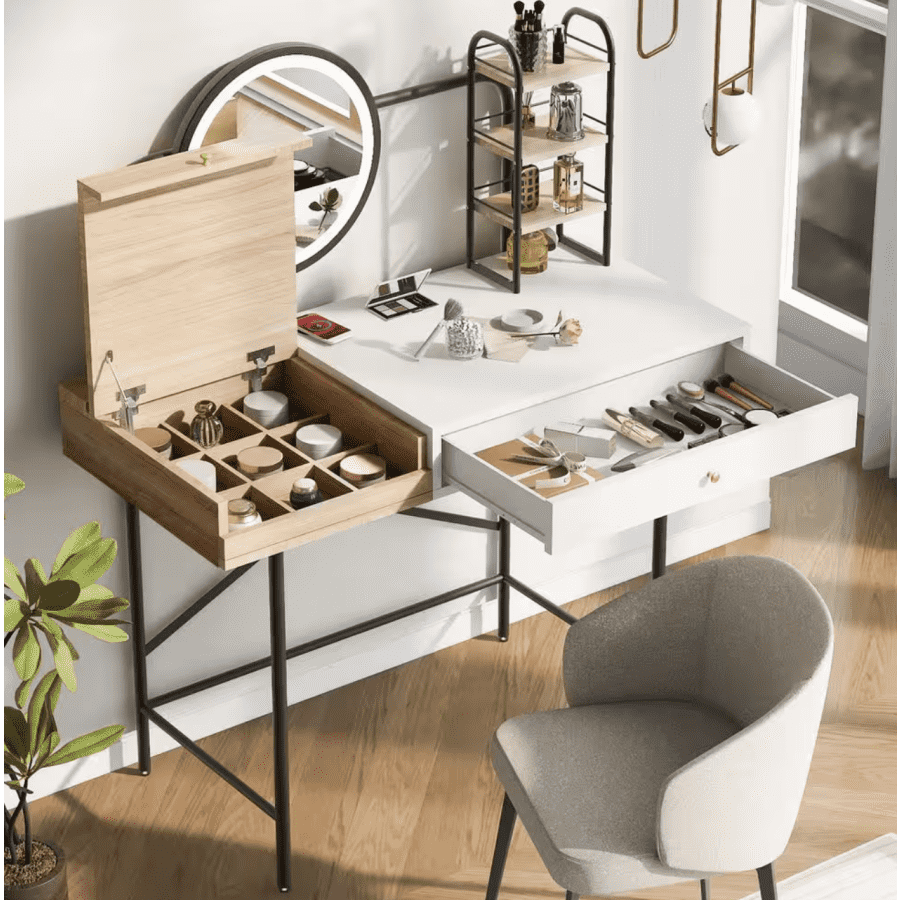 Harper & Bright Designs Vanity with 3-Mode Lighted Mirror: $124.90