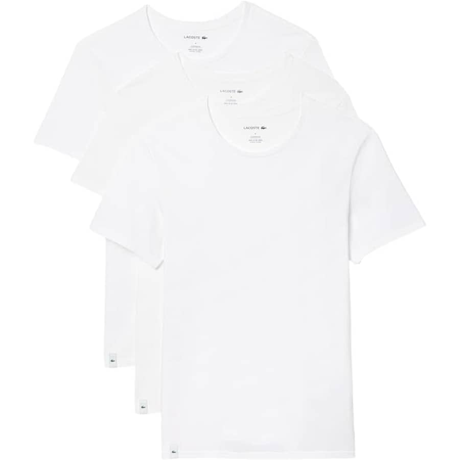 Lacoste Men's Slim Fit Crew Neck T-shirt 3-Pack: $30 Lacoste Men's Slim Fit Crew Neck T-shirt 3-Pack: $30