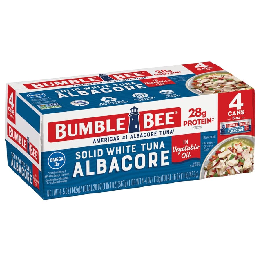 Bumble Bee Solid White Albacore Tuna in Oil 5-oz. 4-Pack: $5.36 via Sub & Save Bumble Bee Solid White Albacore Tuna in Oil 5-oz. 4-Pack: $5.36 via Sub & Save