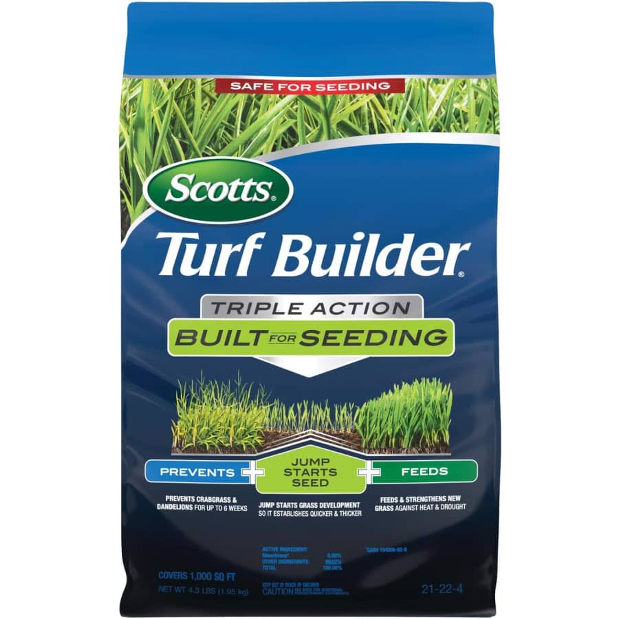 Scotts Turf Builder Triple Action Built For Seeding 4.3-lb. Bag: $17 Scotts Turf Builder Triple Action Built For Seeding 4.3-lb. Bag: $17