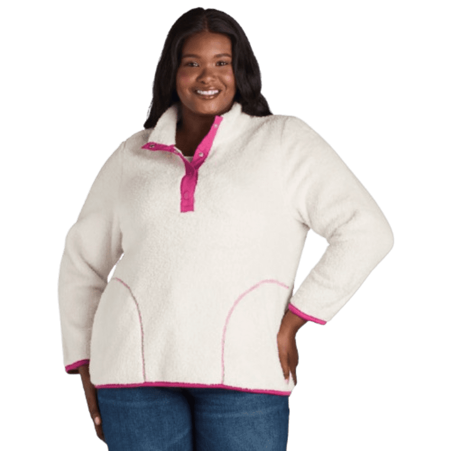 Terra & Sky Women's Plus Fleece Shacket: From $6.52