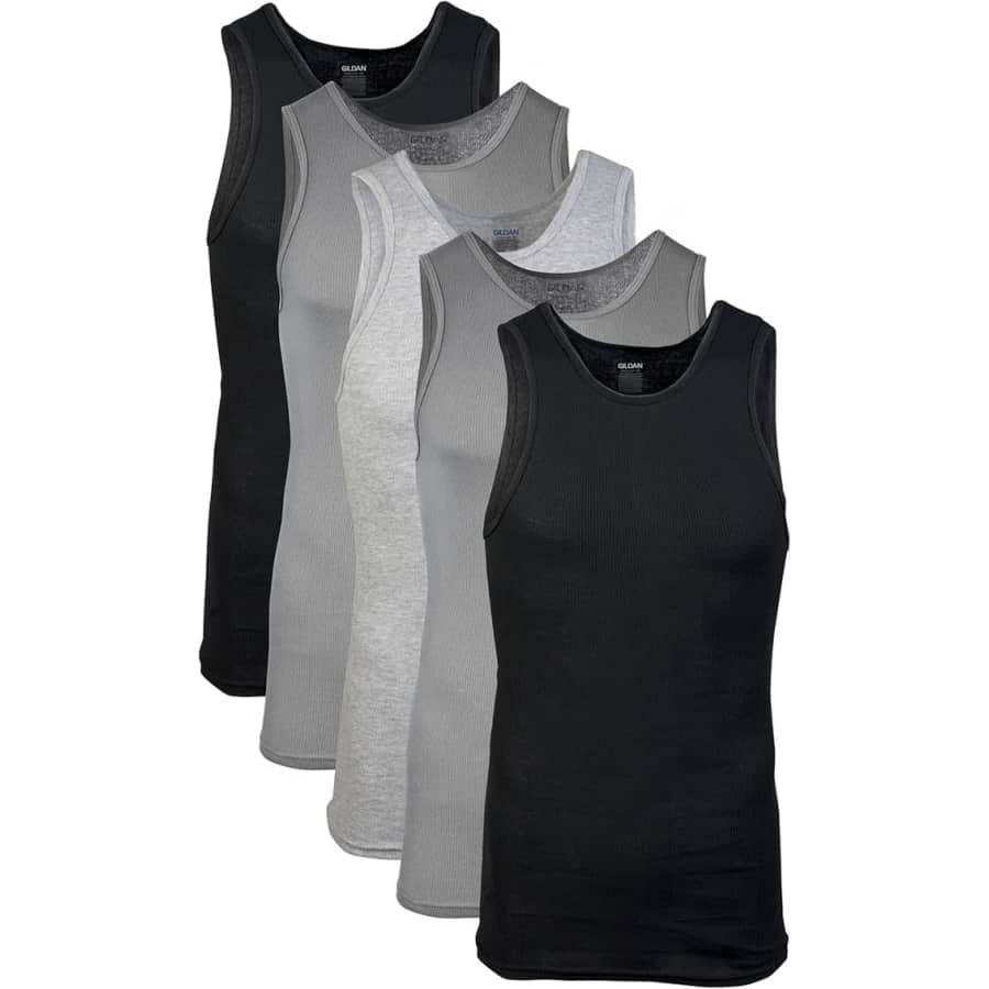 Gildan Men's A-Shirt Tank Tops 5-Pack: $8.82