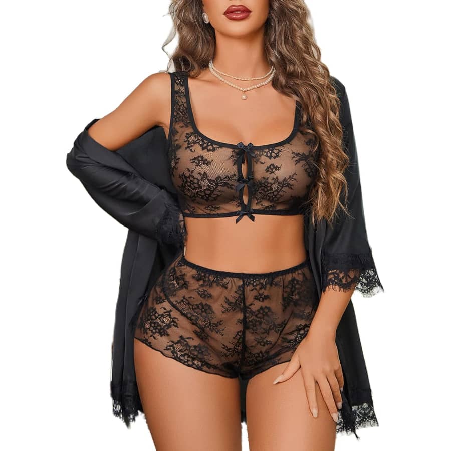 Avidlove Black Lace Lingerie Set: From $4.99 Avidlove Black Lace Lingerie Set: From $4.99