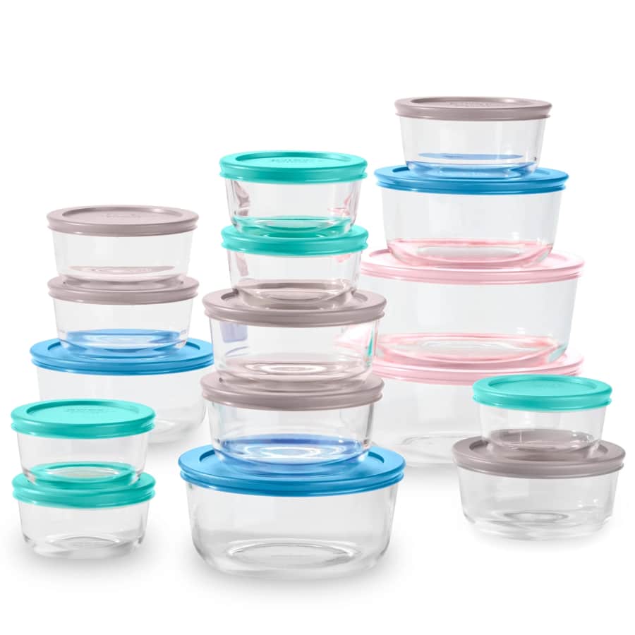 Pyrex Simply Store 32-Piece Glass Food Storage Container Set: $27