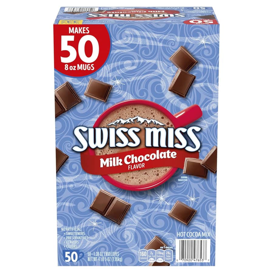 Swiss Miss Milk Chocolate Flavor Hot Cocoa Mix 50-Count Box: $5.59 via Sub & Save Swiss Miss Milk Chocolate Flavor Hot Cocoa Mix 50-Count Box: $5.59 via Sub & Save