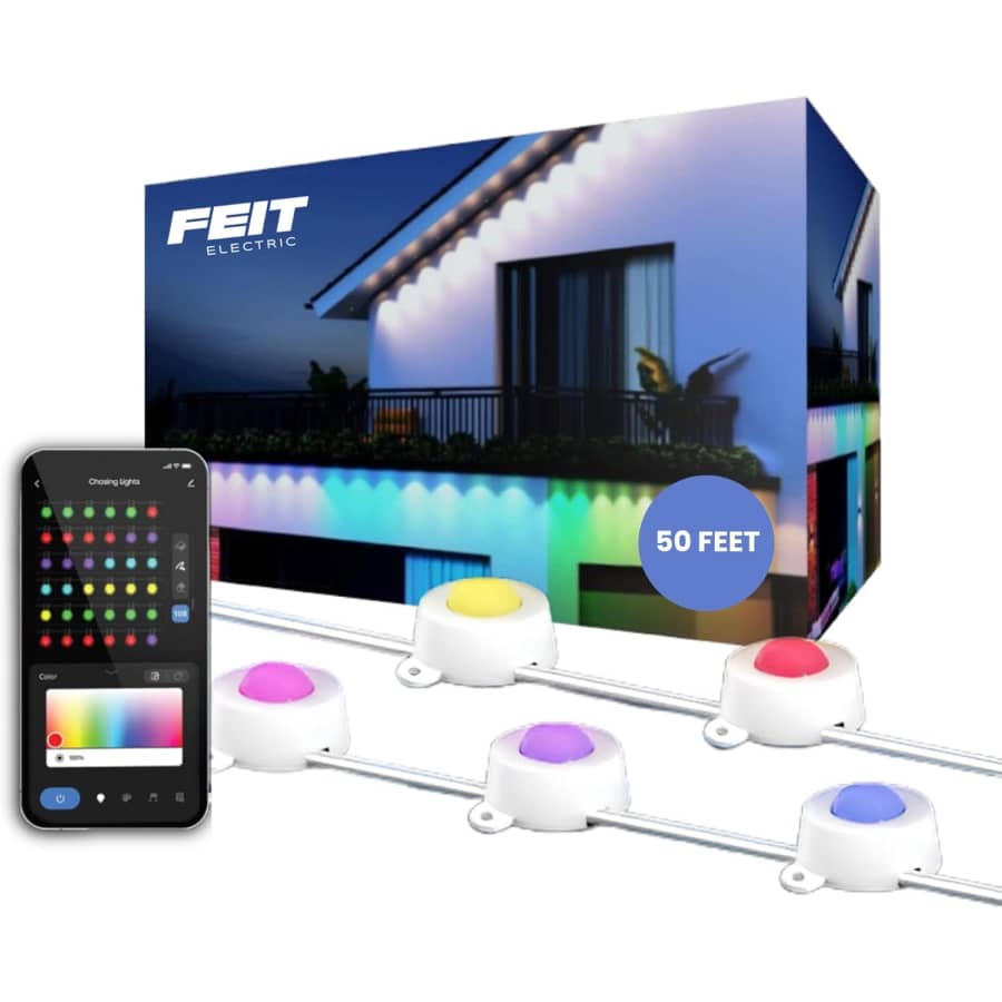 Feit Electric Feit 50-Foot Electric Permanent Outdoor Lights: $60 Feit Electric Feit 50-Foot Electric Permanent Outdoor Lights: $60