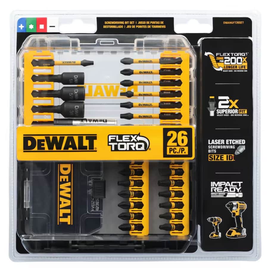 DeWalt FlexTorq 26-Piece 1/4" Impact Driver Bit Set: $14 DeWalt FlexTorq 26-Piece 1/4" Impact Driver Bit Set: $14