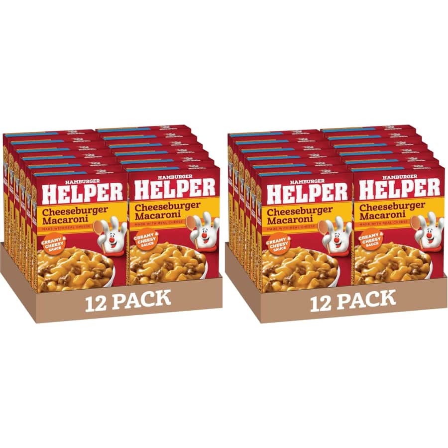 Hamburger Helper Cheeseburger Macaroni 24-Pack: $23.52 Hamburger Helper Cheeseburger Macaroni 24-Pack: $23.52