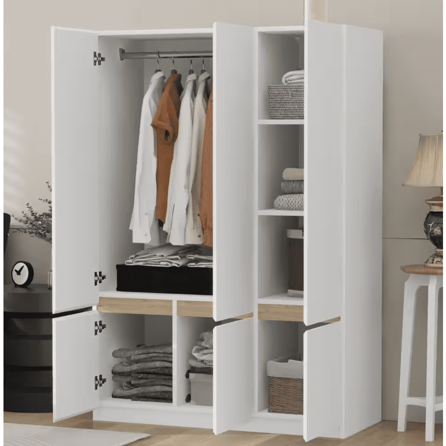 Harper & Bright Designs 47" 6-Door Armoire: $250