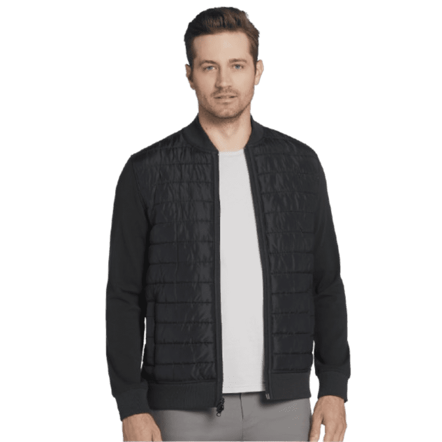Awearness Kenneth Cole Men's Slim Fit Mixed Media Bomber Jacket: $19.99 Awearness Kenneth Cole Men's Slim Fit Mixed Media Bomber Jacket: $19.99