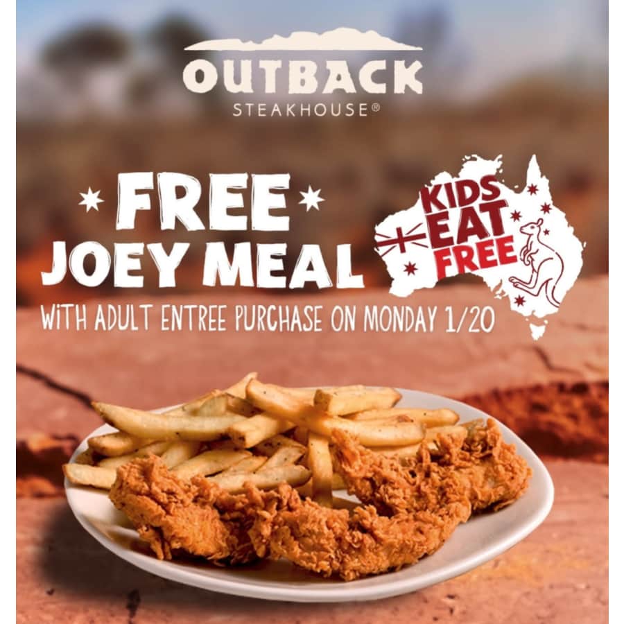 Outback Steakhouse Kids "Joey Meal": free w/ adult entree purchase
