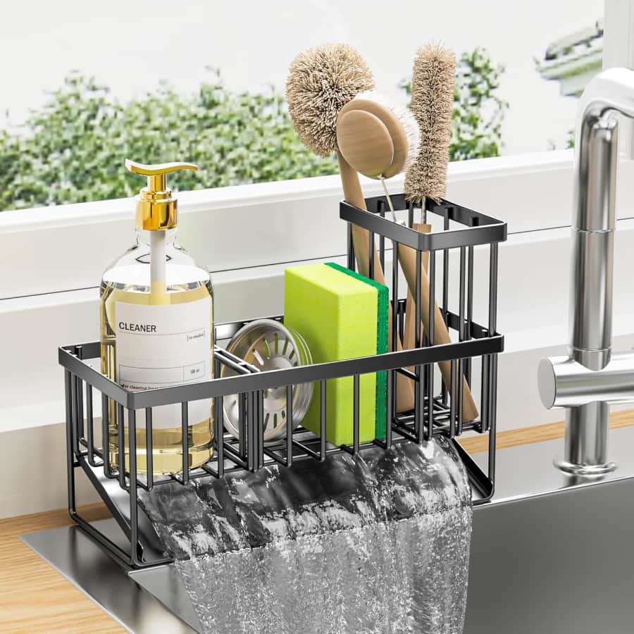Cisily Kitchen Sink Caddy w/ Brush Holder: $17.99