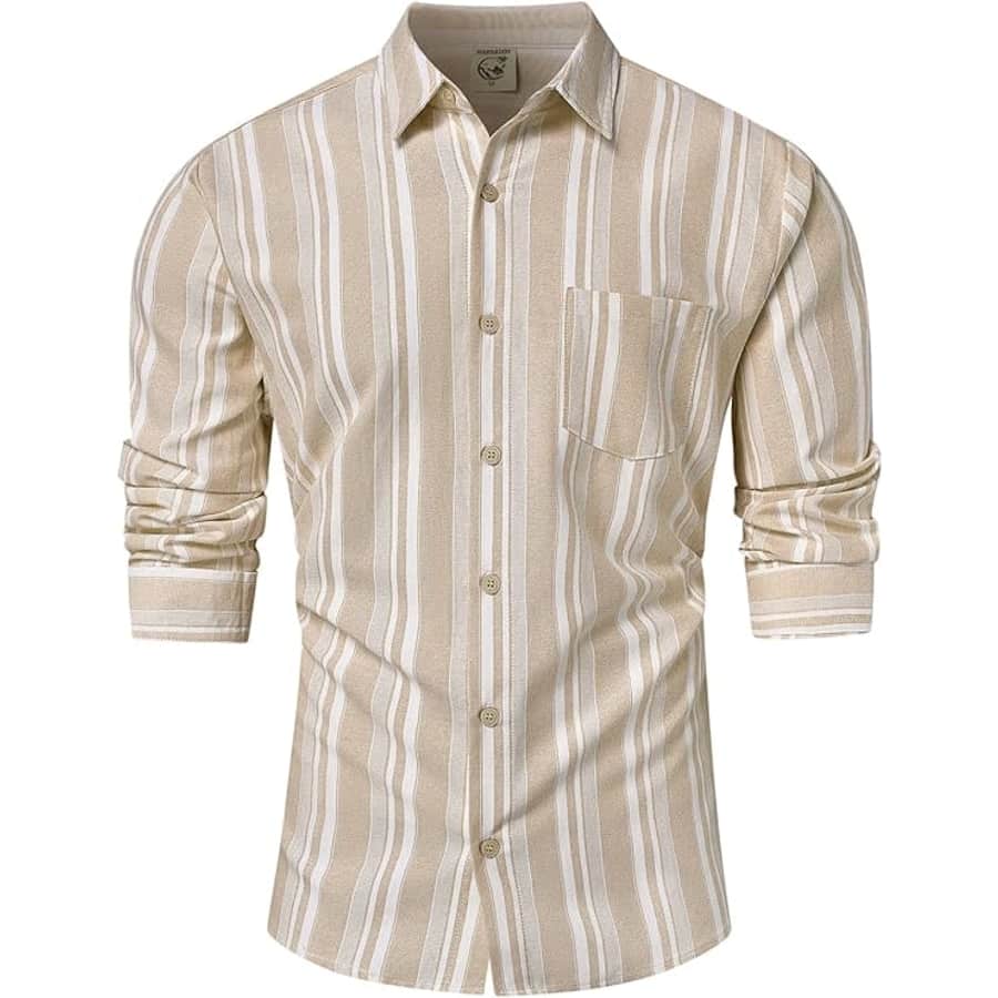 Hardaddy Men's Vertical Striped Dress Shirt: From $9.39 Hardaddy Men's Vertical Striped Dress Shirt: From $9.39