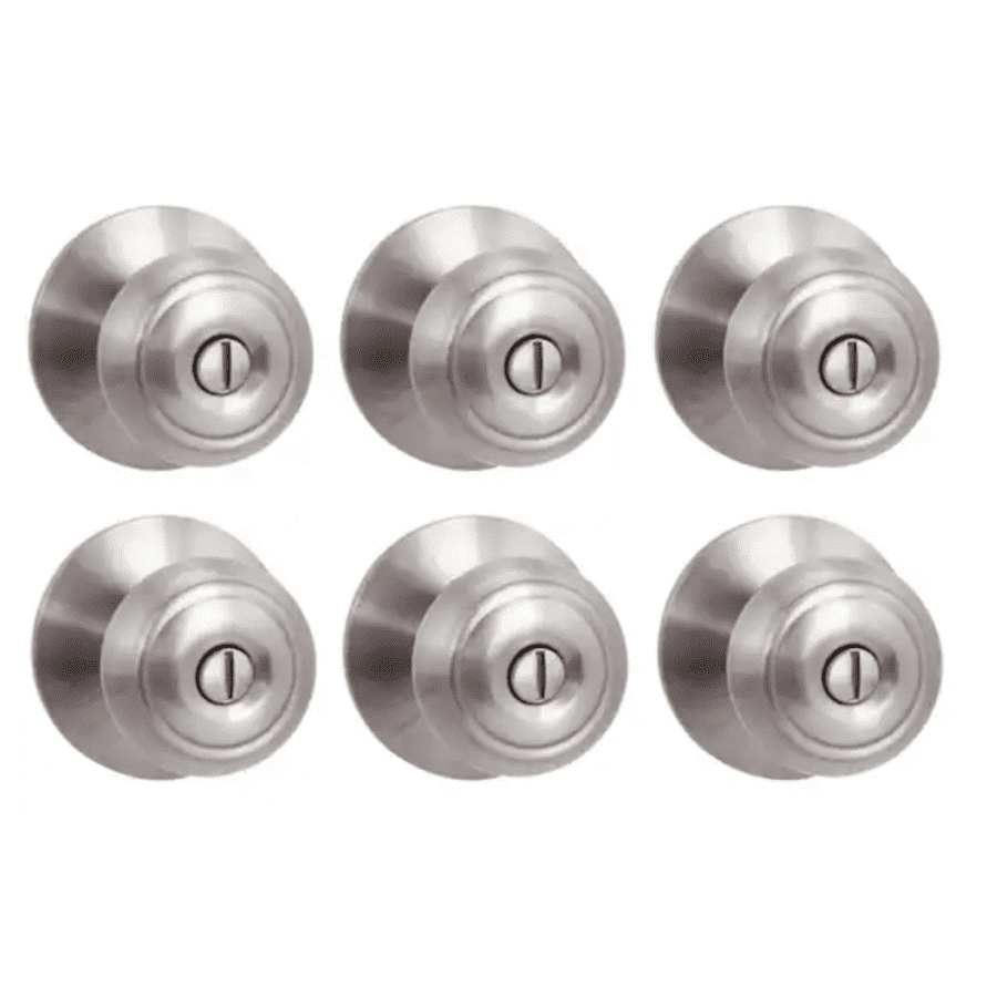 Defiant Hartford Satin Nickel Bed/Bath Door Knob Contractor Pack 6-Pack: $25
