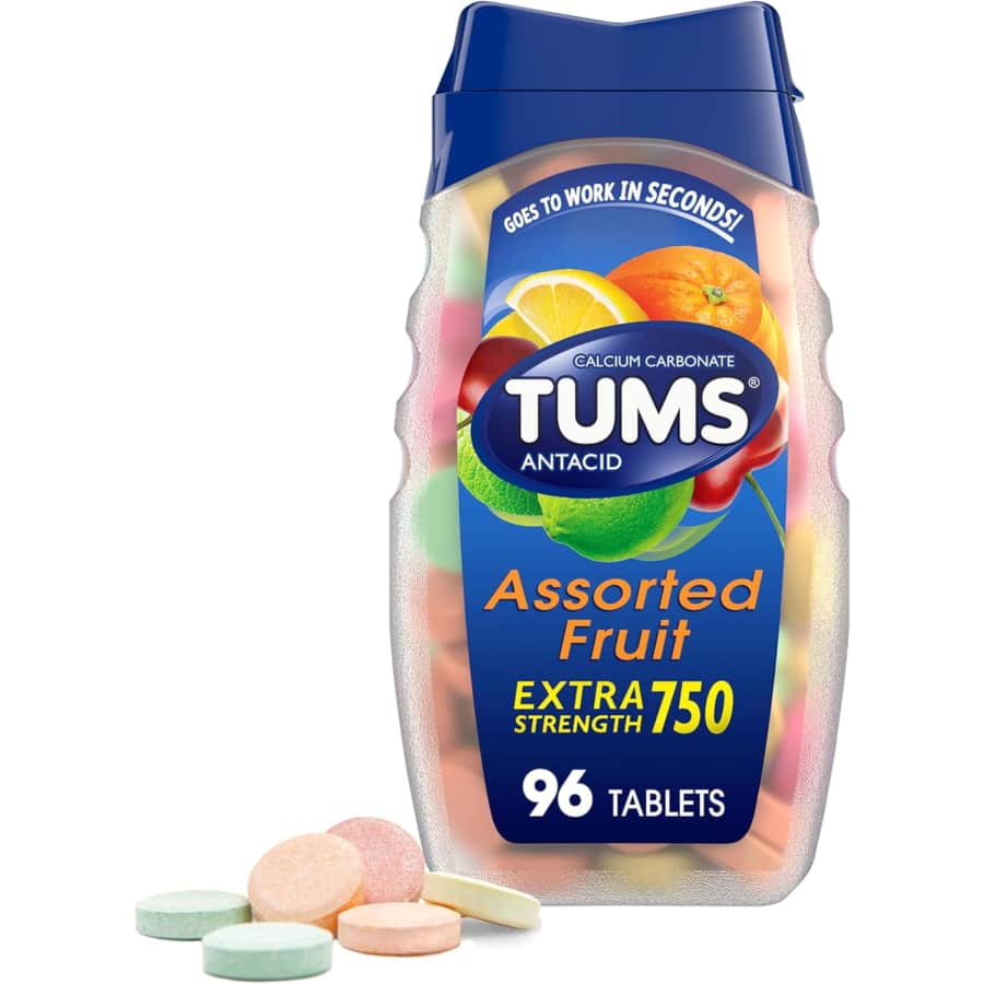 Tums Extra Strength Assorted Fruit Tablets 96-Count Bottle: $4.19 via Sub & Save Tums Extra Strength Assorted Fruit Tablets 96-Count Bottle: $4.19 via Sub & Save