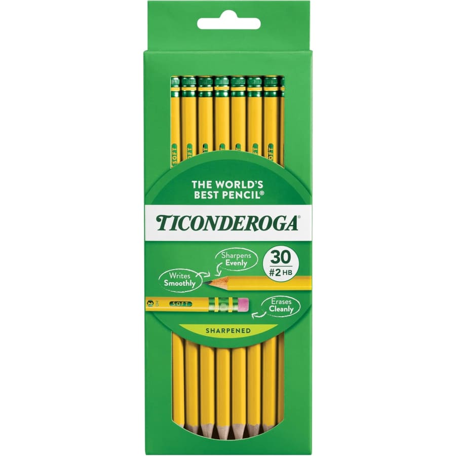 Ticonderoga Pre-Sharpened #2 Pencils 30-Count: $5