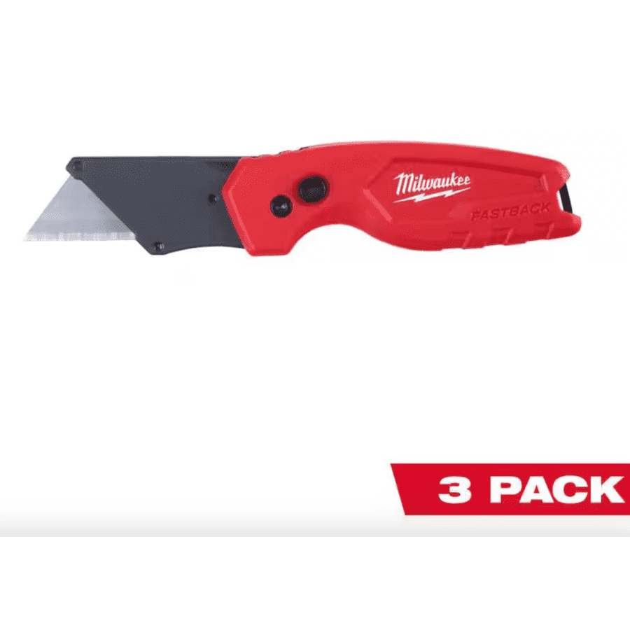 Milwaukee FASTBACK Compact Folding Utility Knife 3-Pack: $19.97