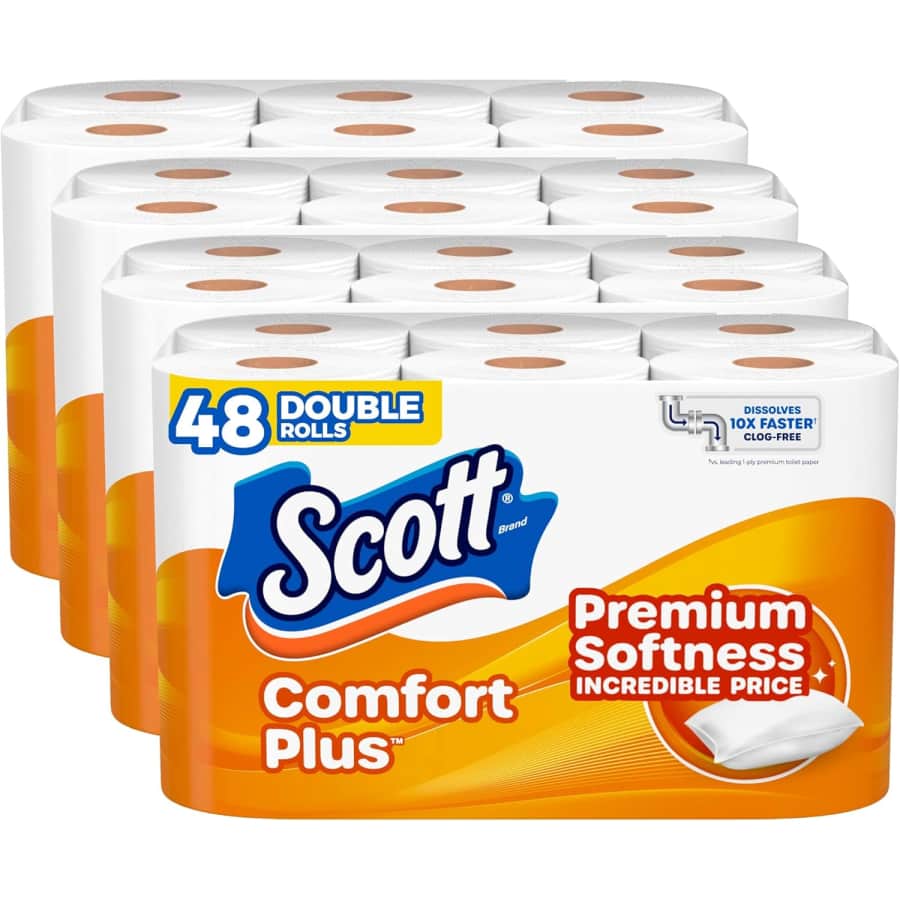 Scott ComfortPlus Double Roll Toilet Paper 48-Pack: $15 via Sub. & Save Scott ComfortPlus Double Roll Toilet Paper 48-Pack: $15 via Sub. & Save