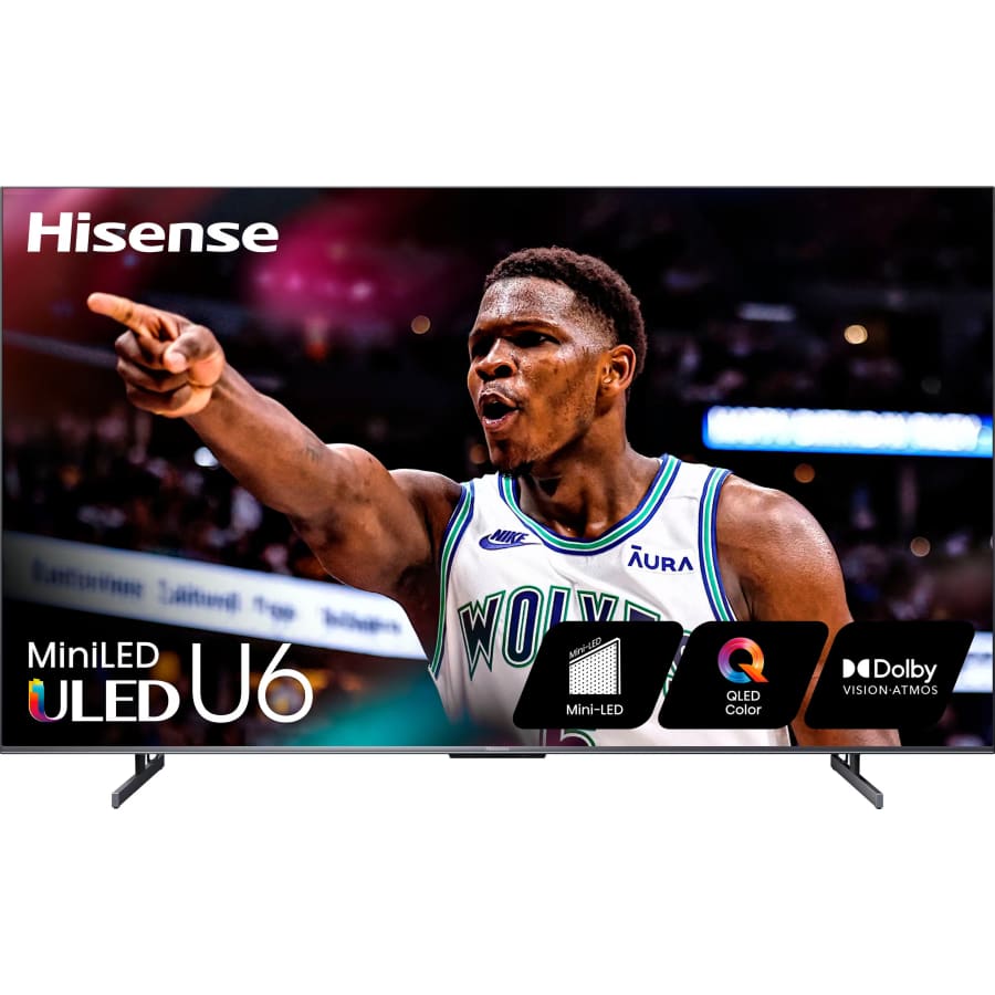Hisense 85" Class U6 Series Mini-LED 4K UHD QLED Smart Google TV: $800