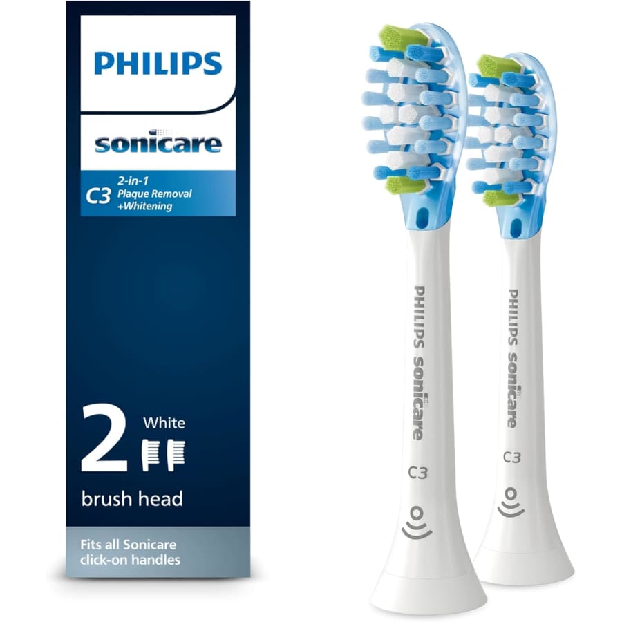 Philips Sonicare C3 2-in-1 Plaque Removal + Whitening Electric Toothbrush Replacement Head 2-Pack: $17.99