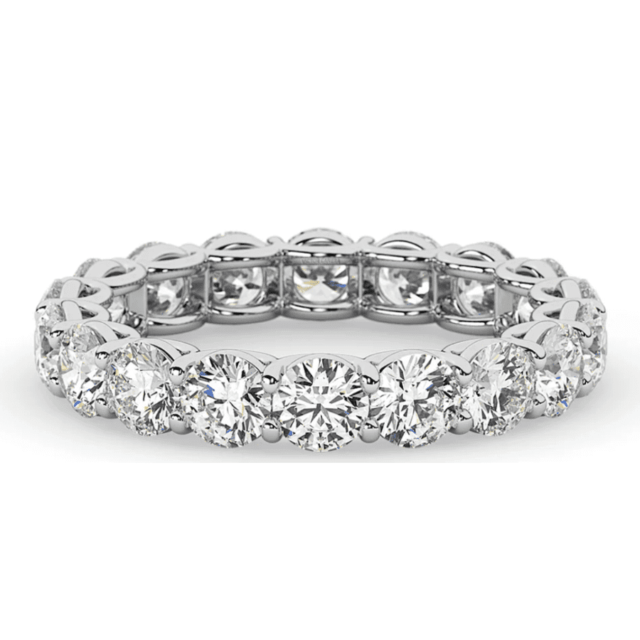 AGI Certified 2 CTW Round Lab Grown Diamond Eternity Band in 14K White Gold (F-VS): $850