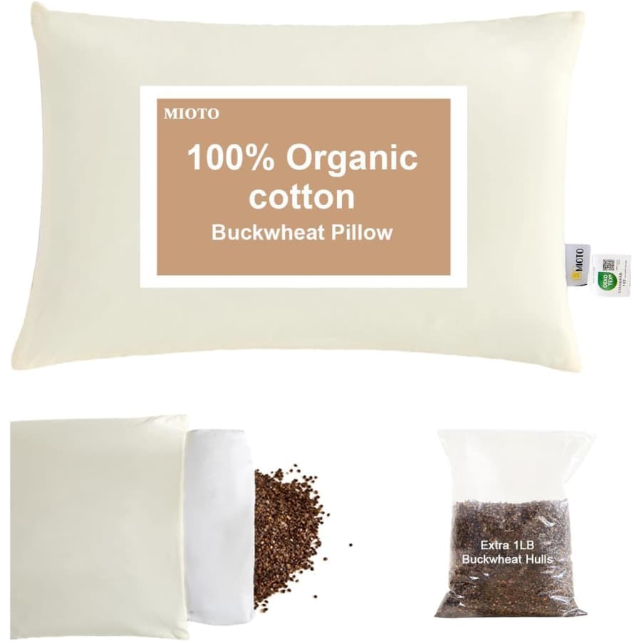 Mioto 14" x 20" Organic Buckwheat Neck Support Pillow: $20.39 Mioto 14" x 20" Organic Buckwheat Neck Support Pillow: $20.39