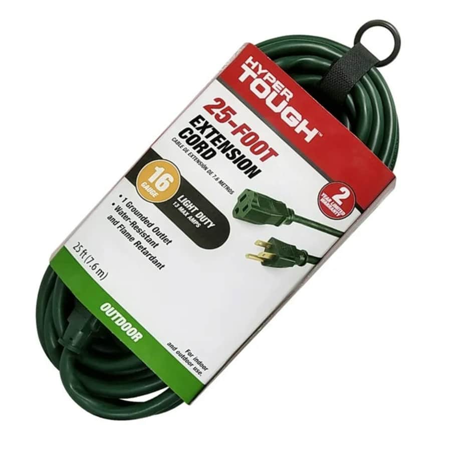 Hyper Tough 25-Foot 3-Prong Single Outlet Outdoor Extension Cord: $7.48 Hyper Tough 25-Foot 3-Prong Single Outlet Outdoor Extension Cord: $7.48