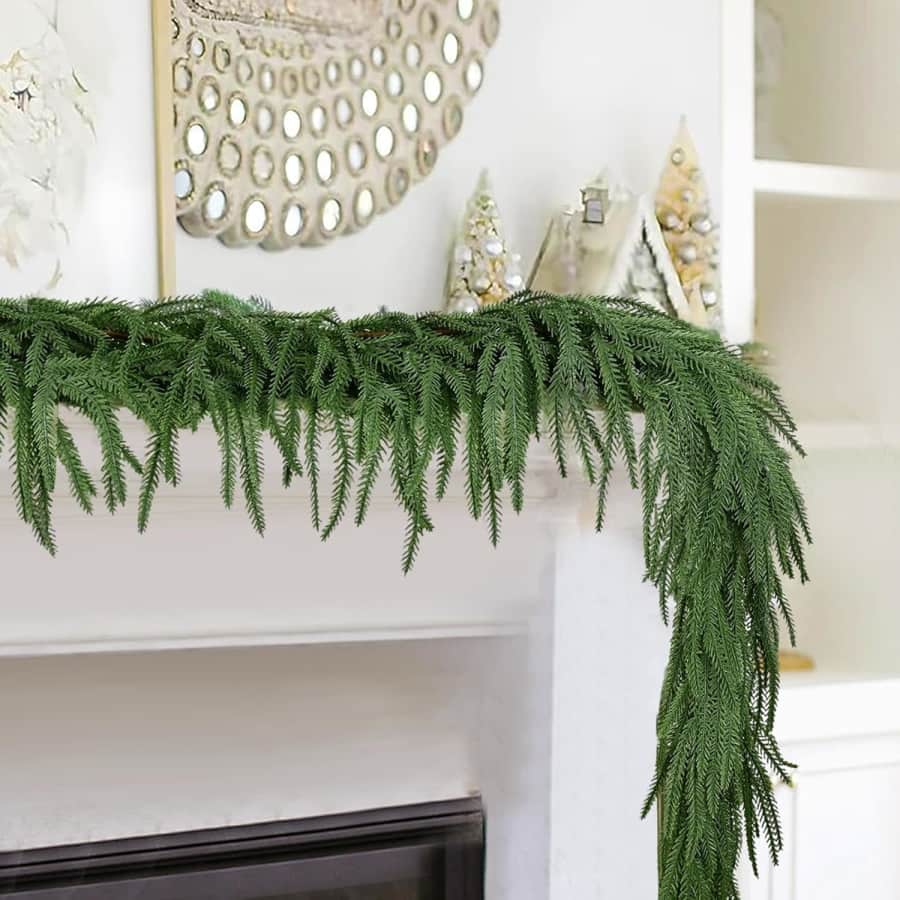 Fajunzh 9-Foot Artificial Norfolk Pine Garland 2-Pack: $17.49