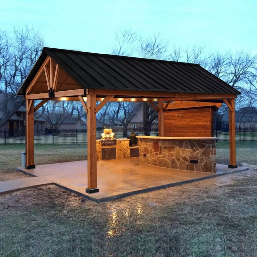 Outsunny 11x13-Foot Wood-Framed Hardtop Gazebo: $1,299.99 Outsunny 11x13-Foot Wood-Framed Hardtop Gazebo: $1,299.99