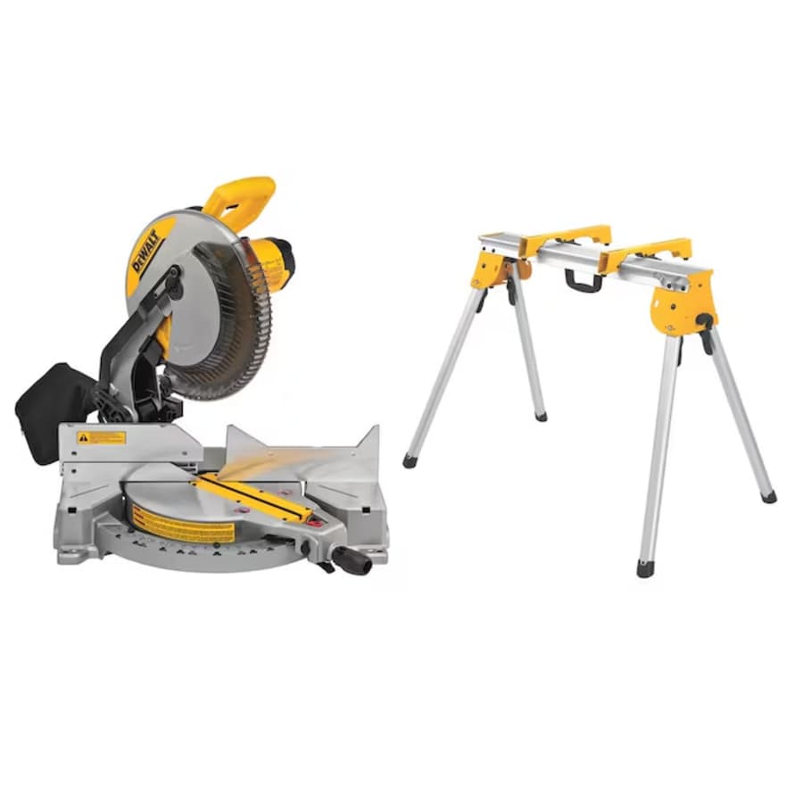 DeWalt 15A Corded 12" Compound Single Bevel Miter Saw and Heavy-Duty Work Stand: $229