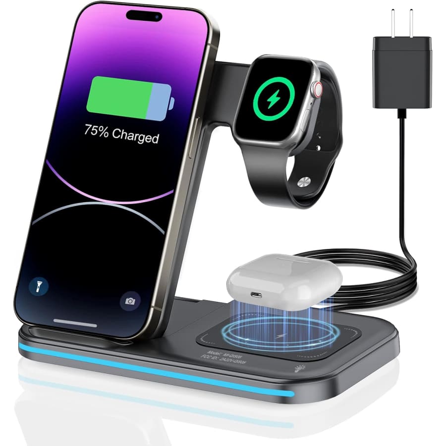 3-in-1 Charging Station Wireless Charger: $20