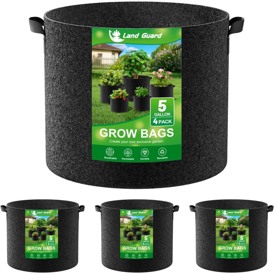 Land Guard 4-Pack 5 Gallon Fabric Grow Bags: $6.99