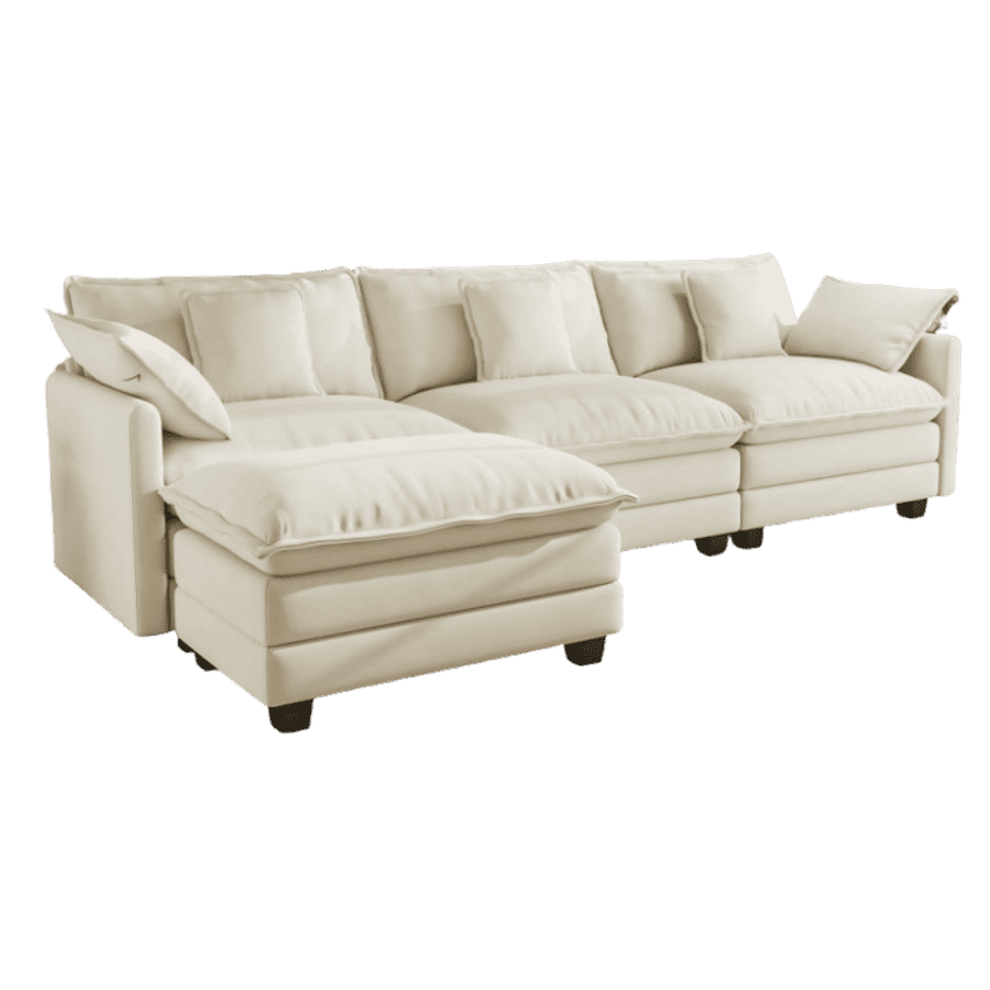 BedLuxury 111.5'' Modular Sectional Sofa w/ Ottoman: $600 BedLuxury 111.5'' Modular Sectional Sofa w/ Ottoman: $600