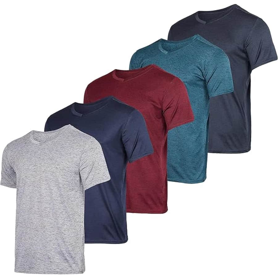 Real Essentials Men's V-Neck Dry-Fit Performance T-Shirt 5-Pack: $28 Real Essentials Men's V-Neck Dry-Fit Performance T-Shirt 5-Pack: $28