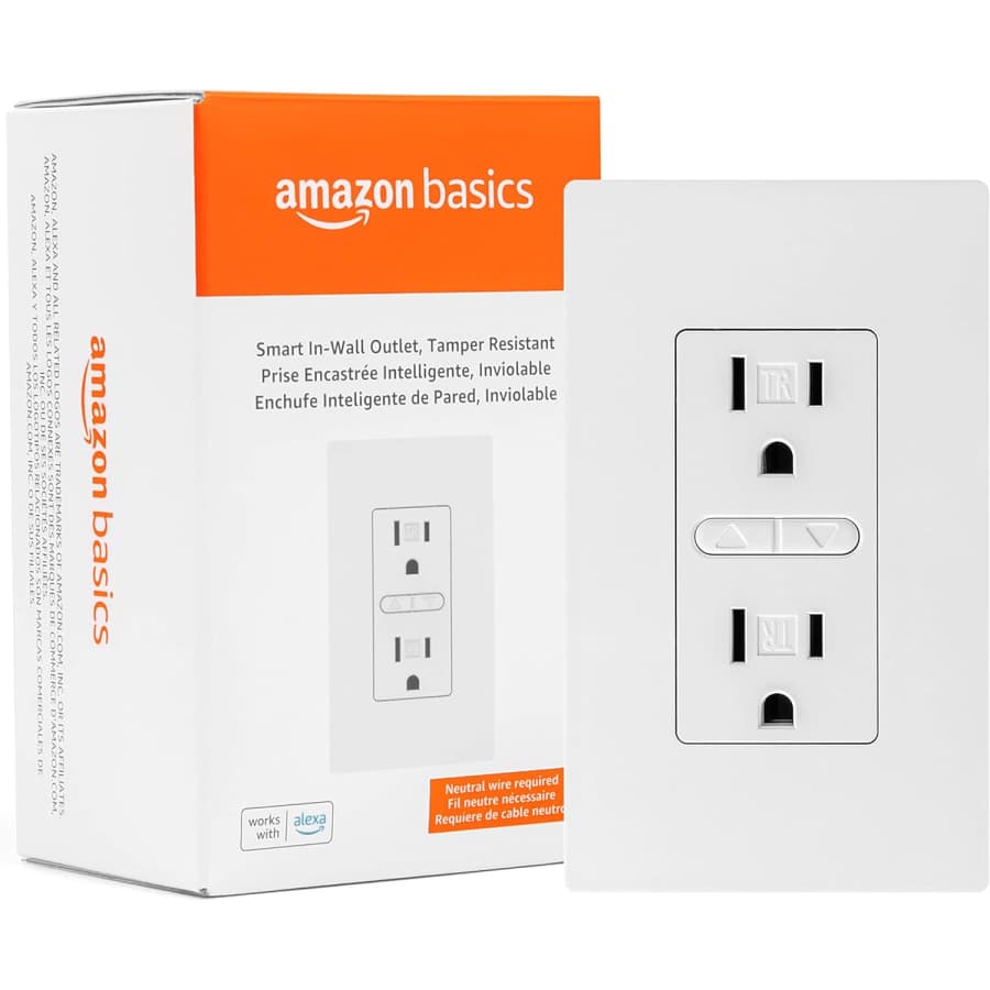 Amazon Basics Smart In-Wall Outlet: $13.99