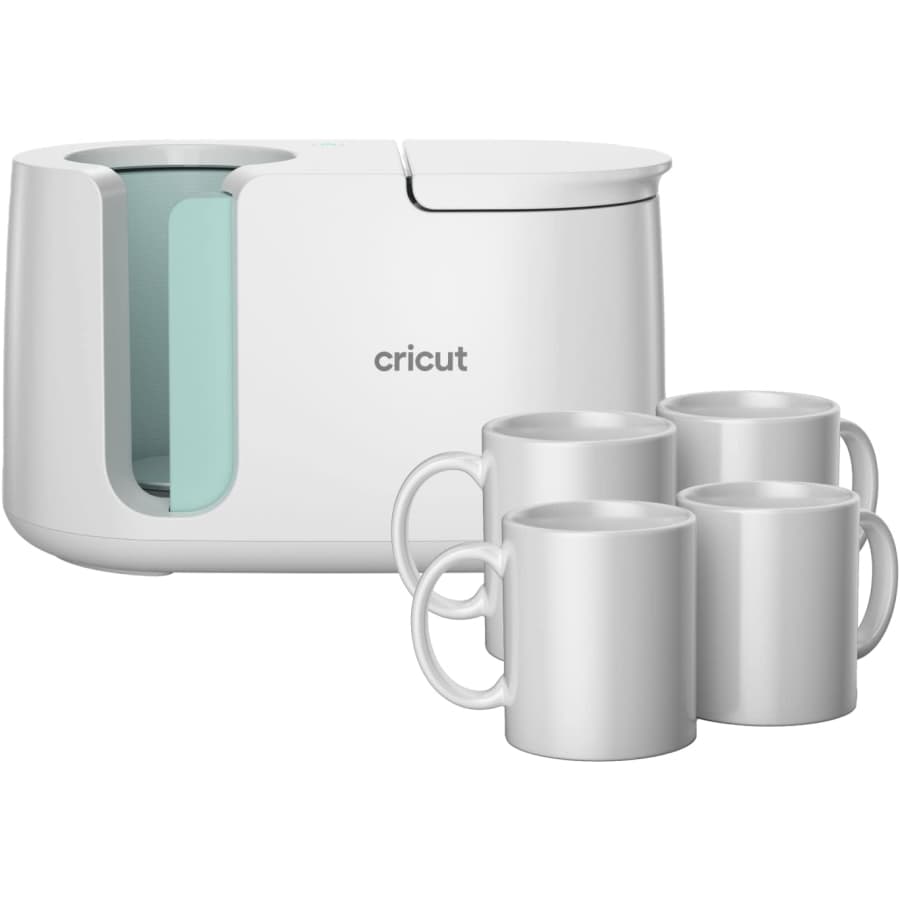 Cricut Mug Press + 4 Blank 12-oz. Mugs: $99