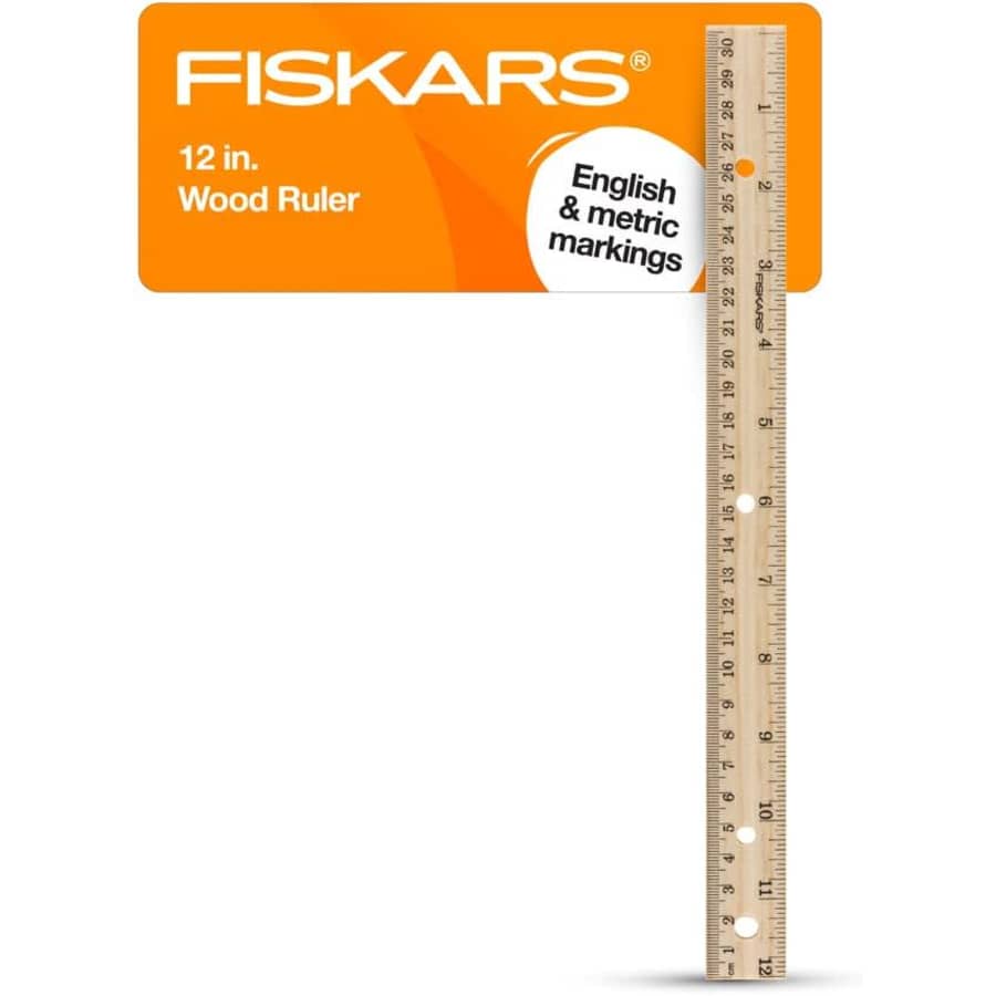 Fiskars 12" Wood Ruler: 64 cents